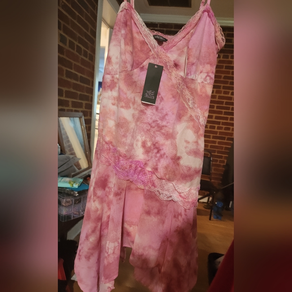 Wild Fable Pink Asymmetrical Midi Dress